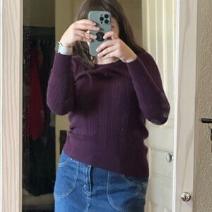 Banana Republic Women's Dark Purple Sweater